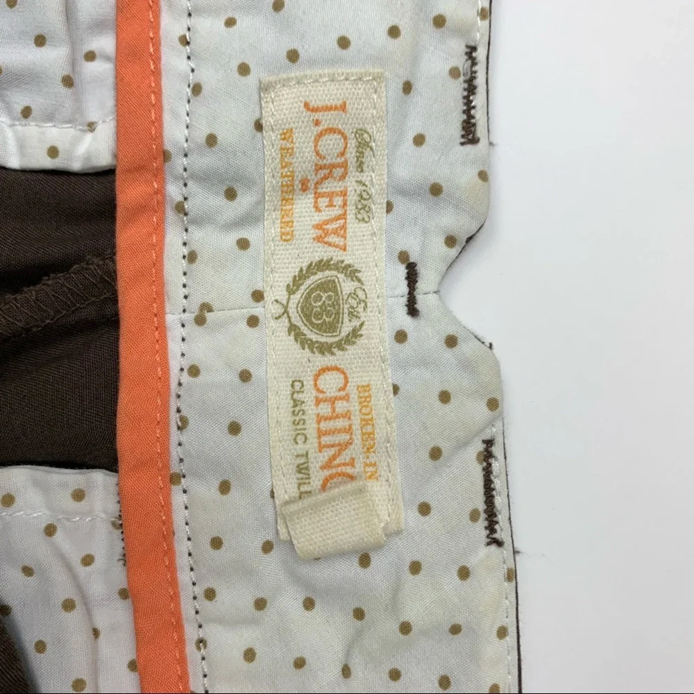 J. Crew Classic Brown Twill Chino Shorts Size 0